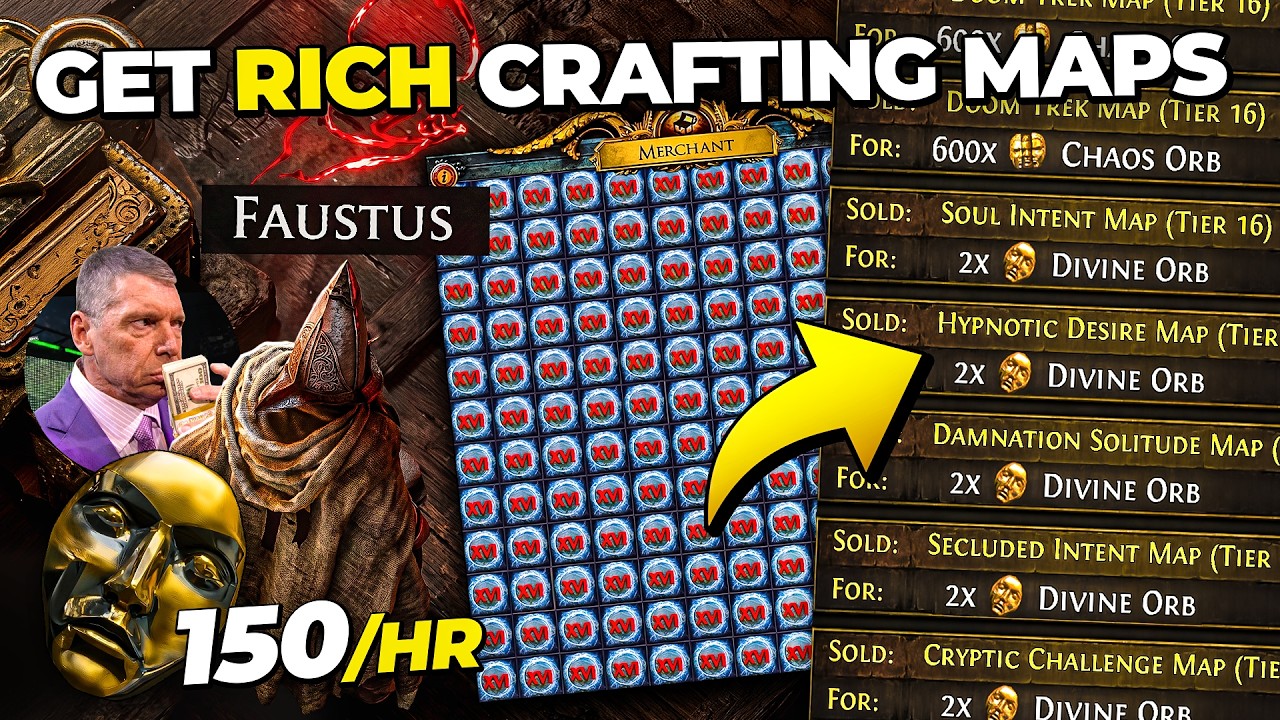 Earn 150 DIVINES Per Hour In PoE By Crafting Maps