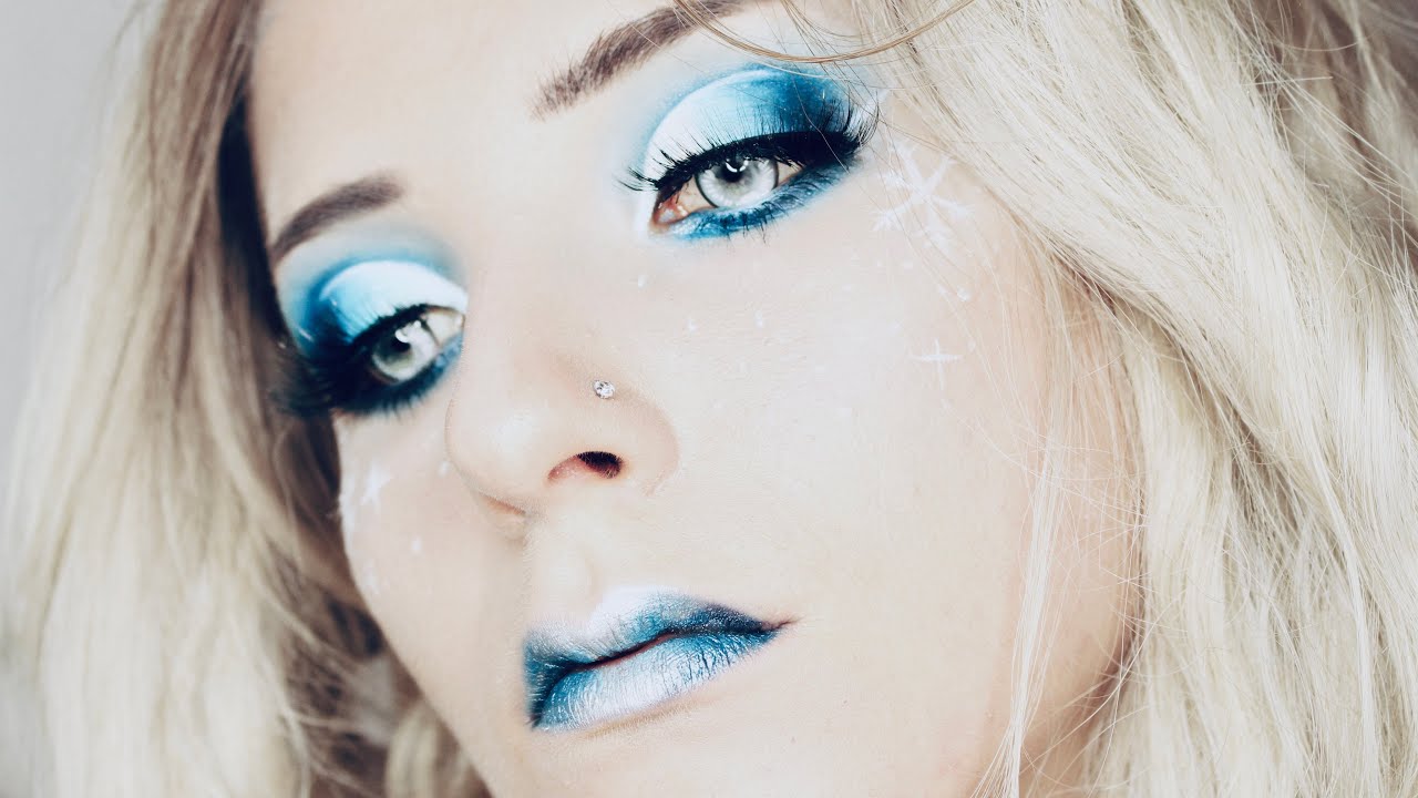BLUE ICY Snowflake Winter Makeup