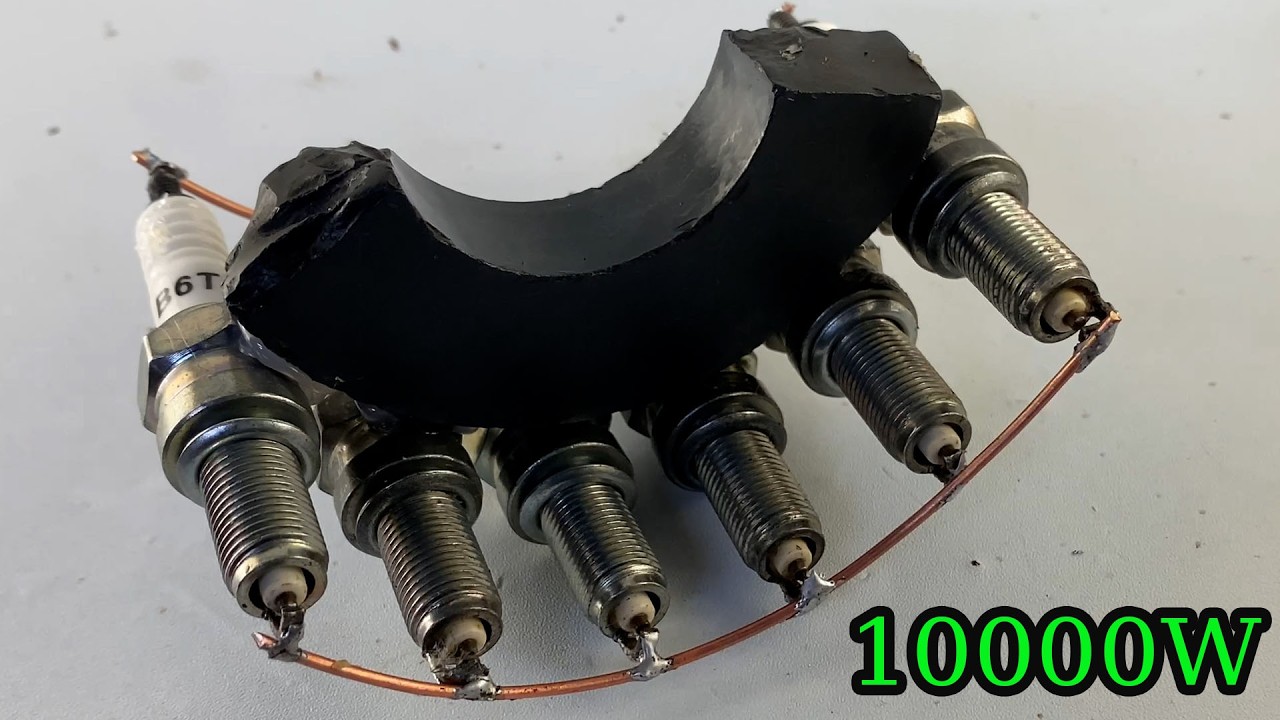 8 Amazing create electricity free self running from spark plug with magnet