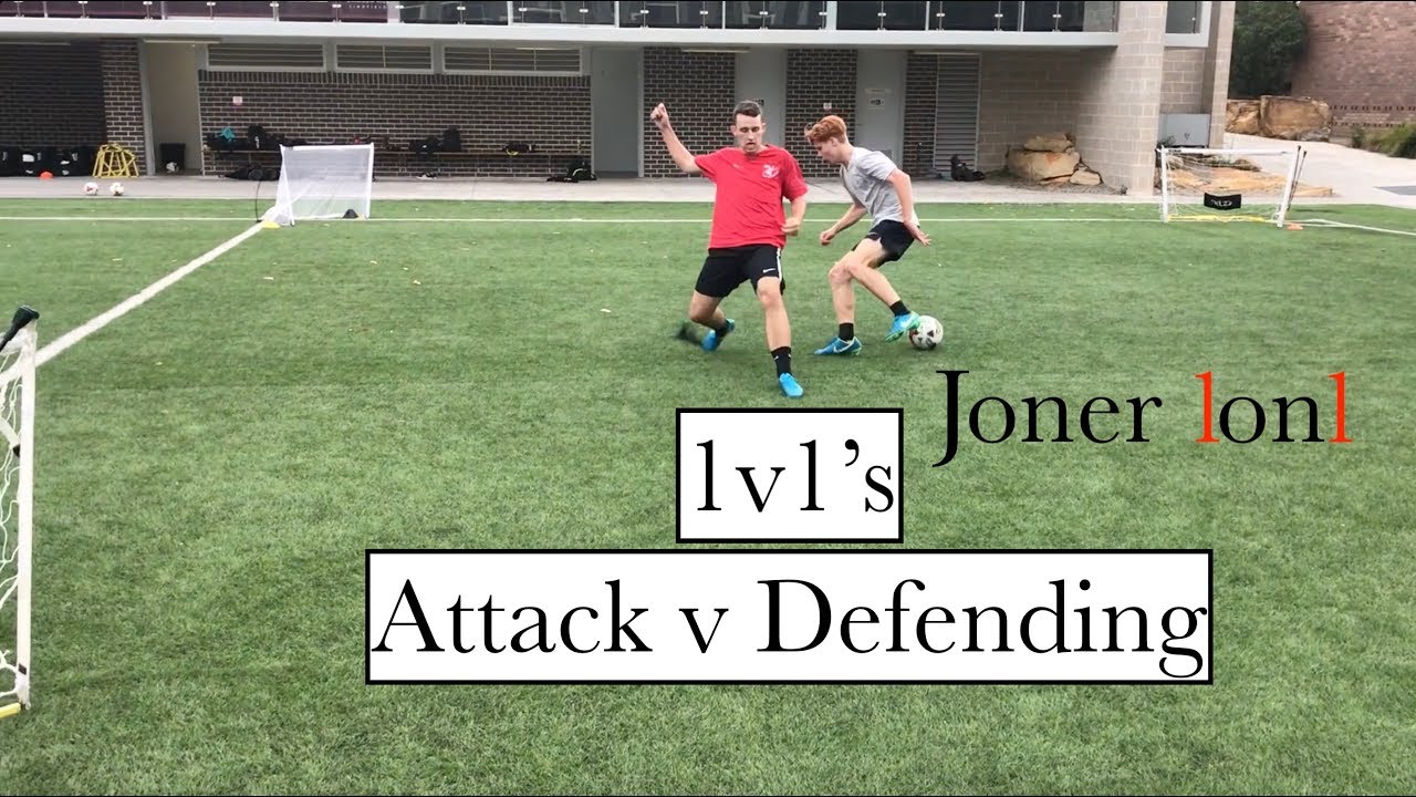 Coaching 1v1's Attacking v Defending | 4 goals | 4 players | Joner 1on1 Football Training