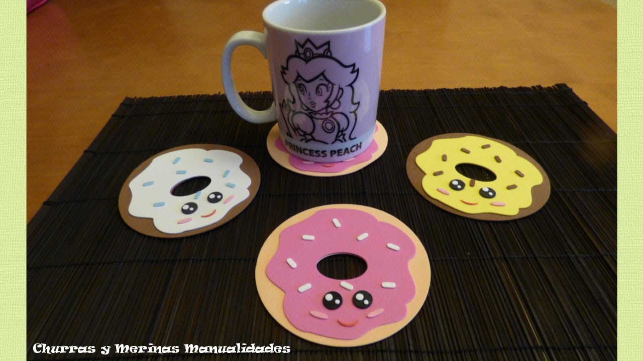 Como hacer Posavasos Donuts Kawaii de goma eva