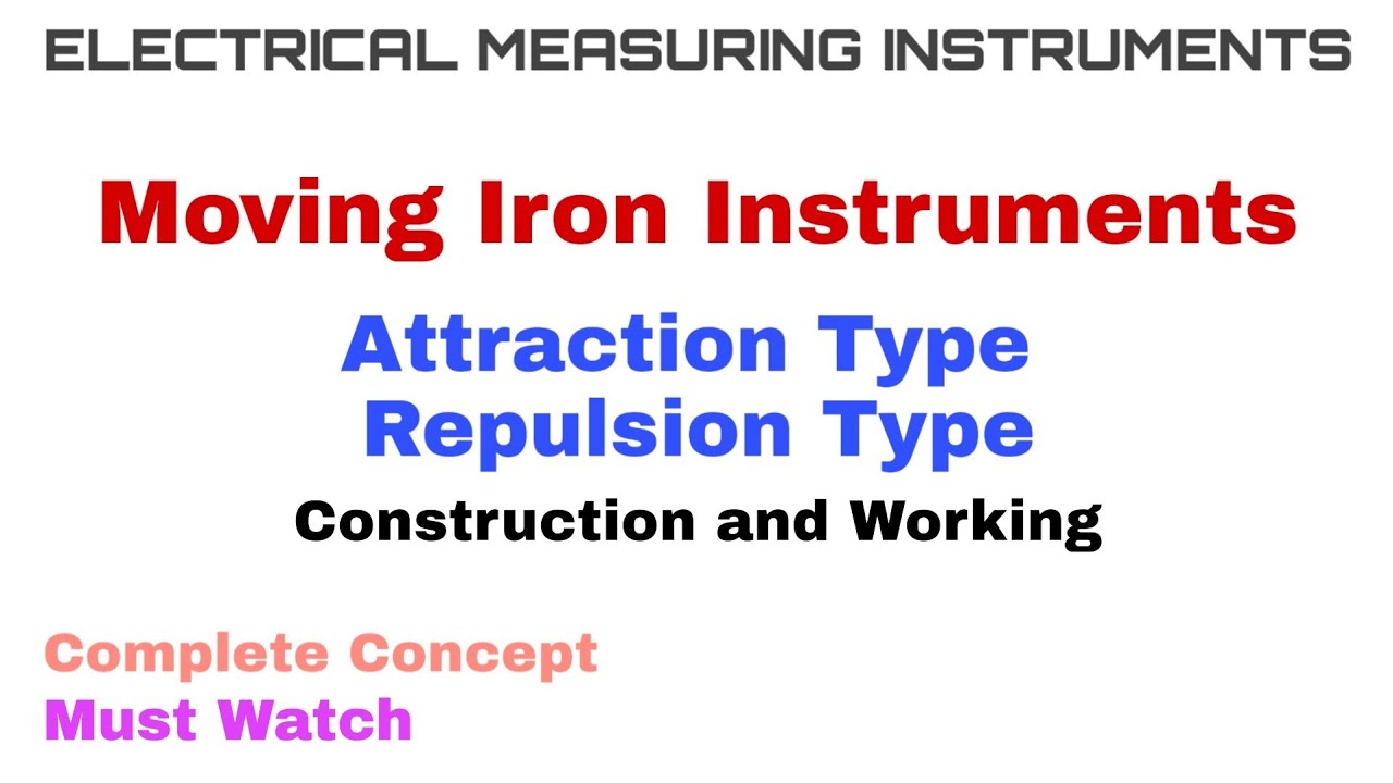 5. Moving Iron Instruments | Attraction Type and Repulsion Type | Complete Concept
