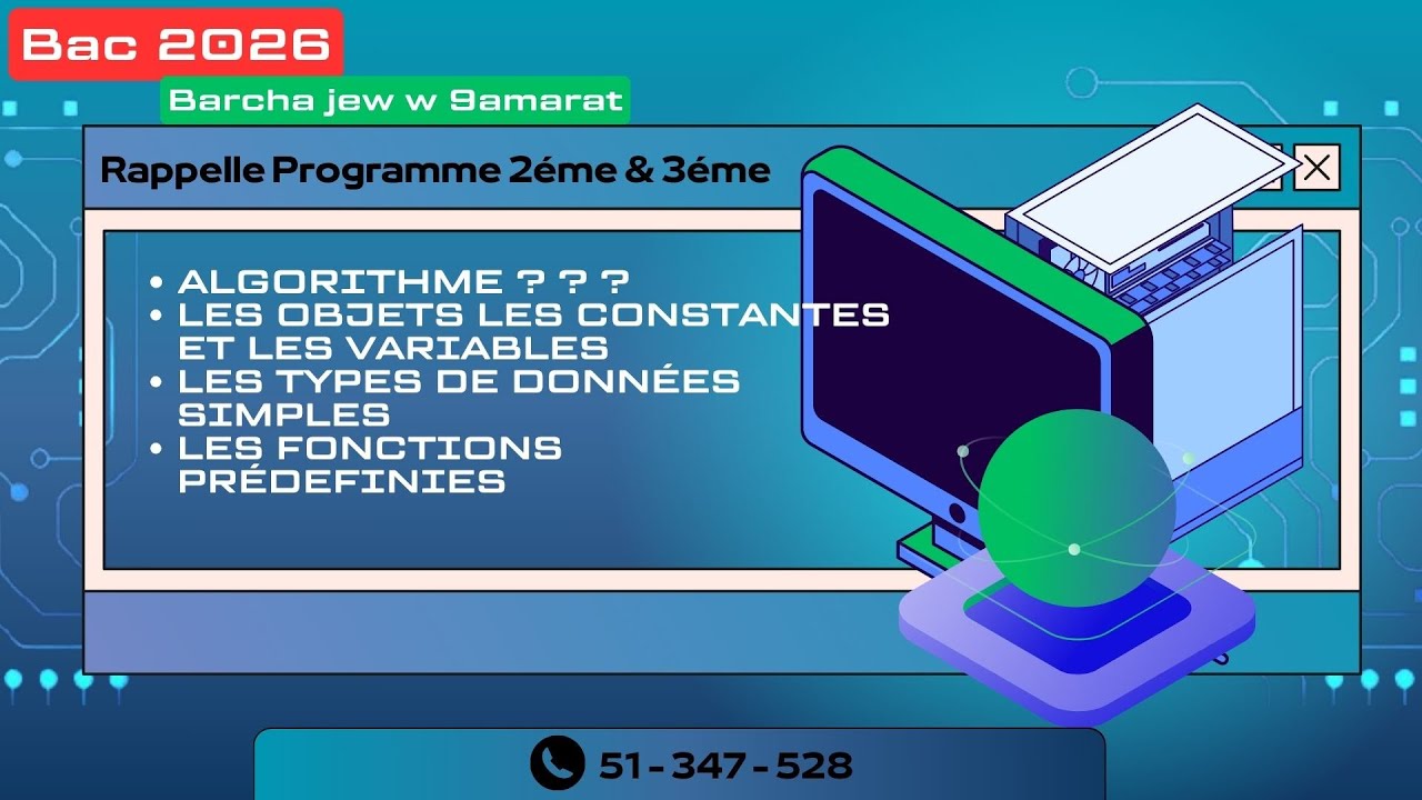 Bac informatique 2026 - Programmation - Rappelle Programme 2éme & 3éme