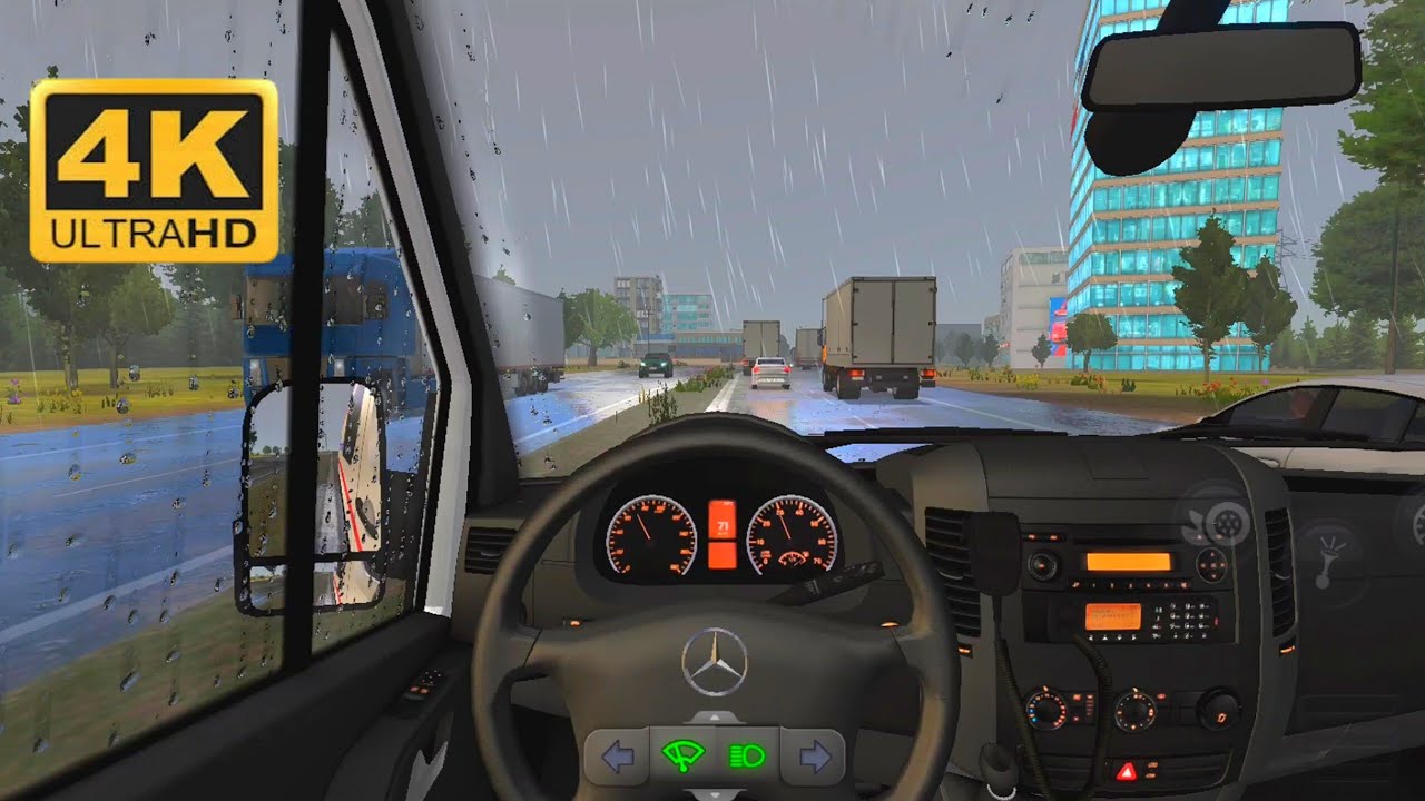 MERCEDES BENZ SPRINTER VAN AMBULANCIA 🚑 TRUCK SIMULATOR ULTIMATE ZUUKS MOBILE GAMEPLAY DRIVE IN RAIN