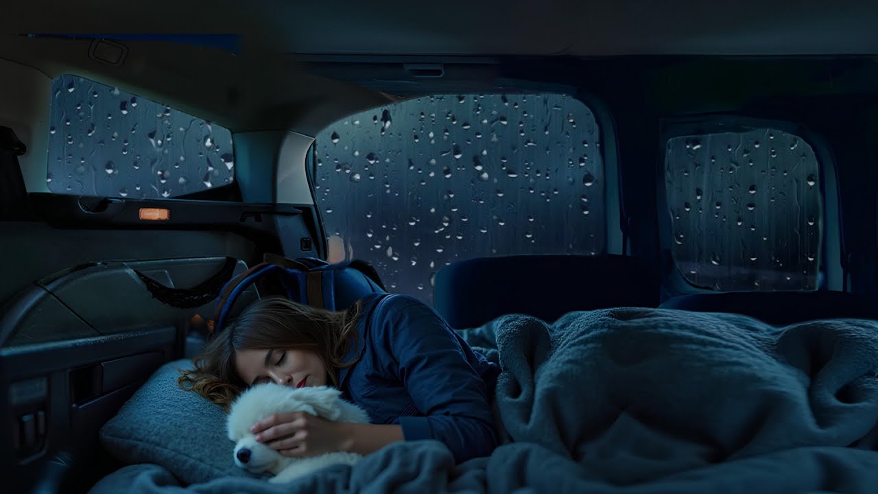 Rain and Thunder Sounds in the Forest to Help You Sleep Deeply - Heavy Rain on the Car Window