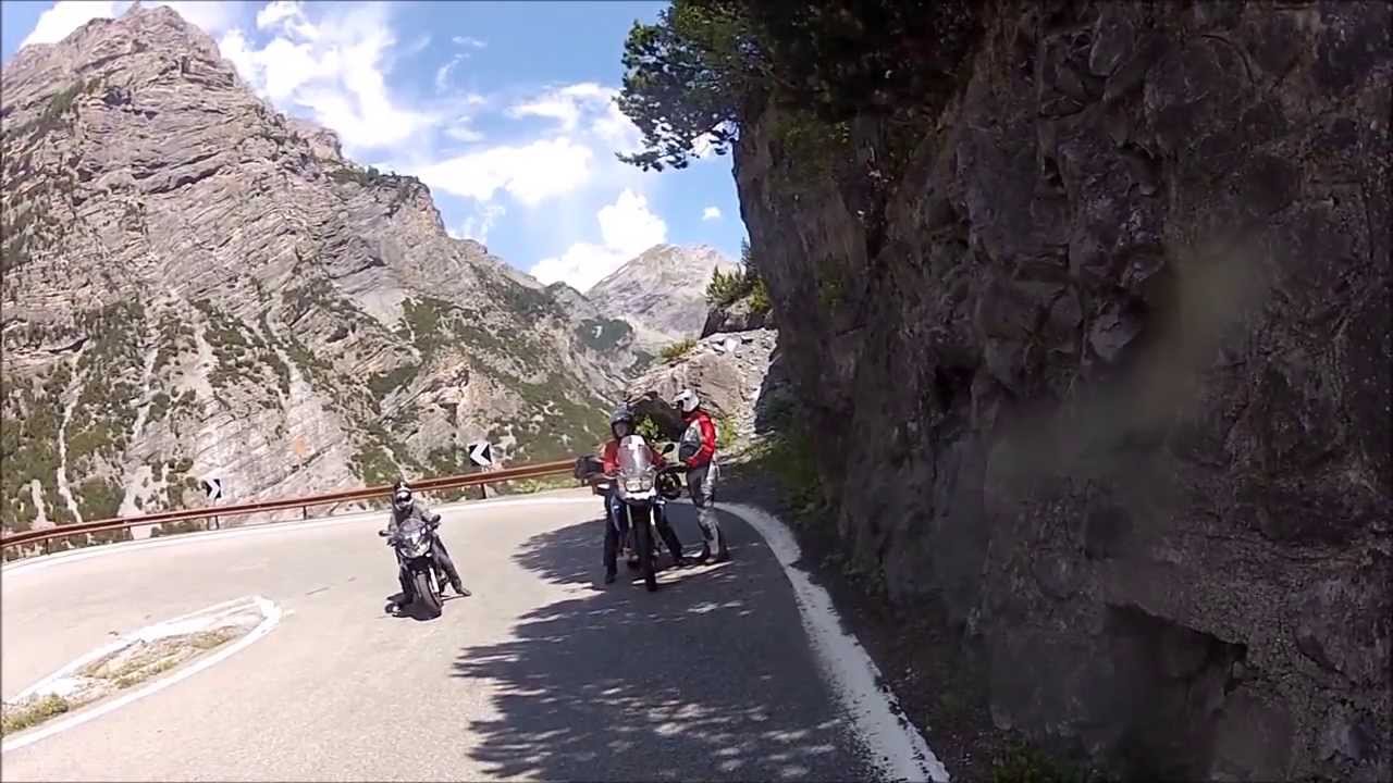 Stelvio Pass biker woman falling