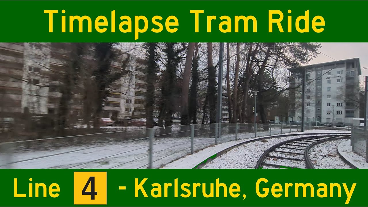 Timelapse Mitfahrt | Linie 4 Karlsruhe | Waldstadt - Oberreut | 10x Speed