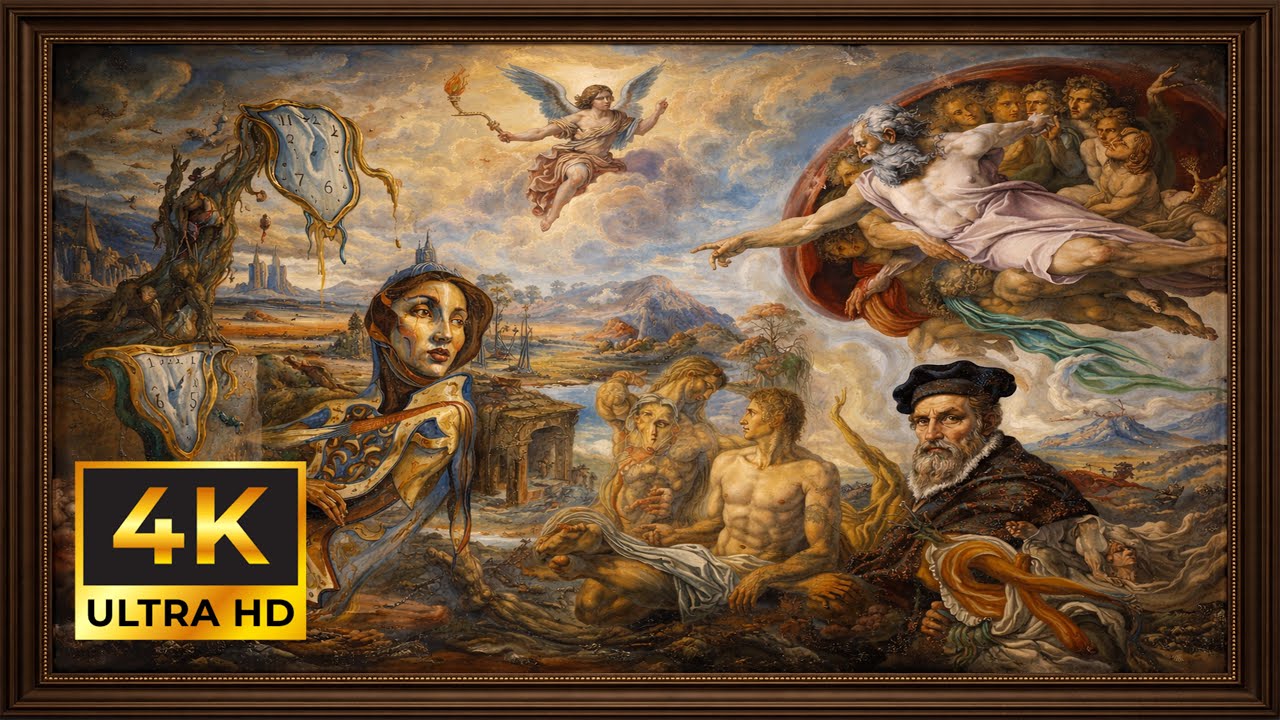 4K Vintage Oil Painting - Picasso, Michelangelo, Salvador Dali | Frame TV Art Wallpaper (No Music)