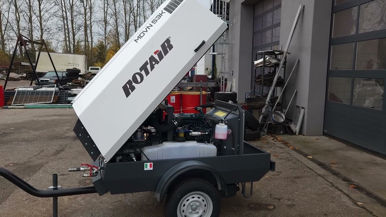 Rotair MDVN 53 K air compressor for sandblasting with integrated cooler and separator