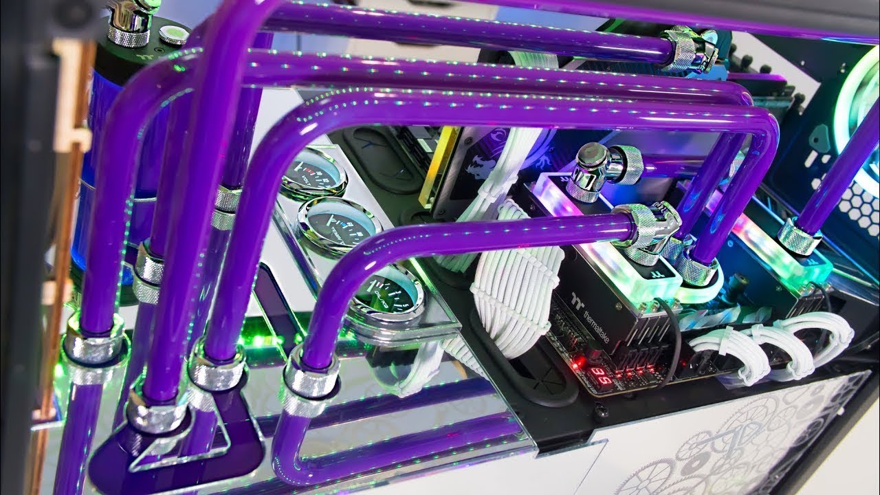 $5200 Custom Water Cooled Gaming & EDITING PC Build Crazy Time Lapse