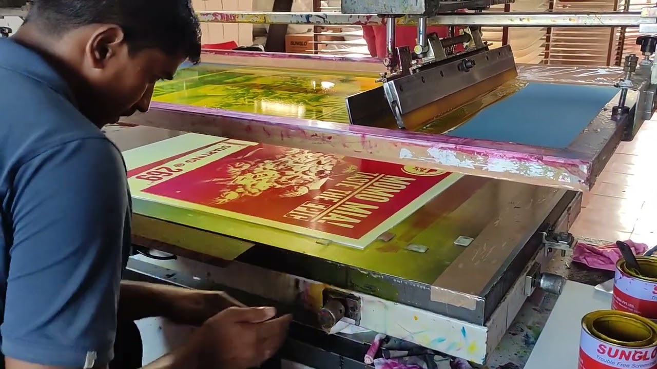 Sunpack/flute board board printing done by our screen printing machine