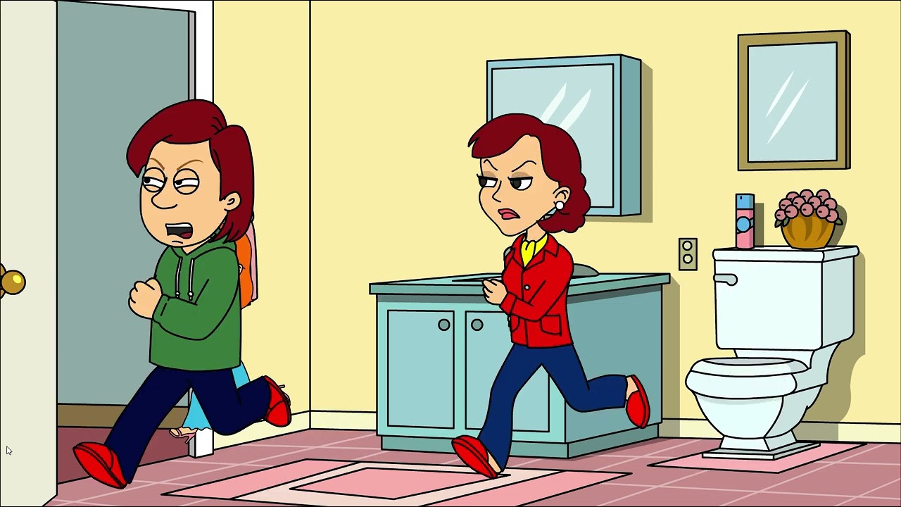 caillou refuses to brush his teeth