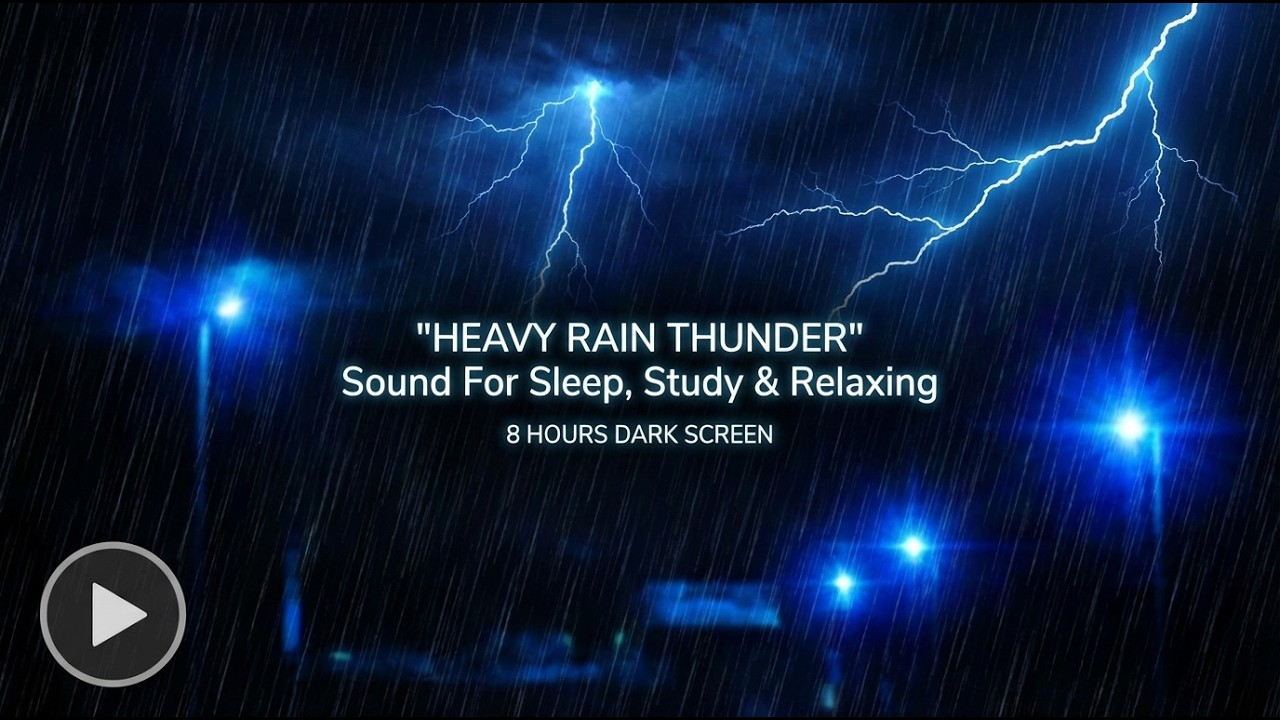Beat Insomnia & Stress ⛈️ Heavy Rain Thunderstorm on Tin Roof & Powerful Thunder