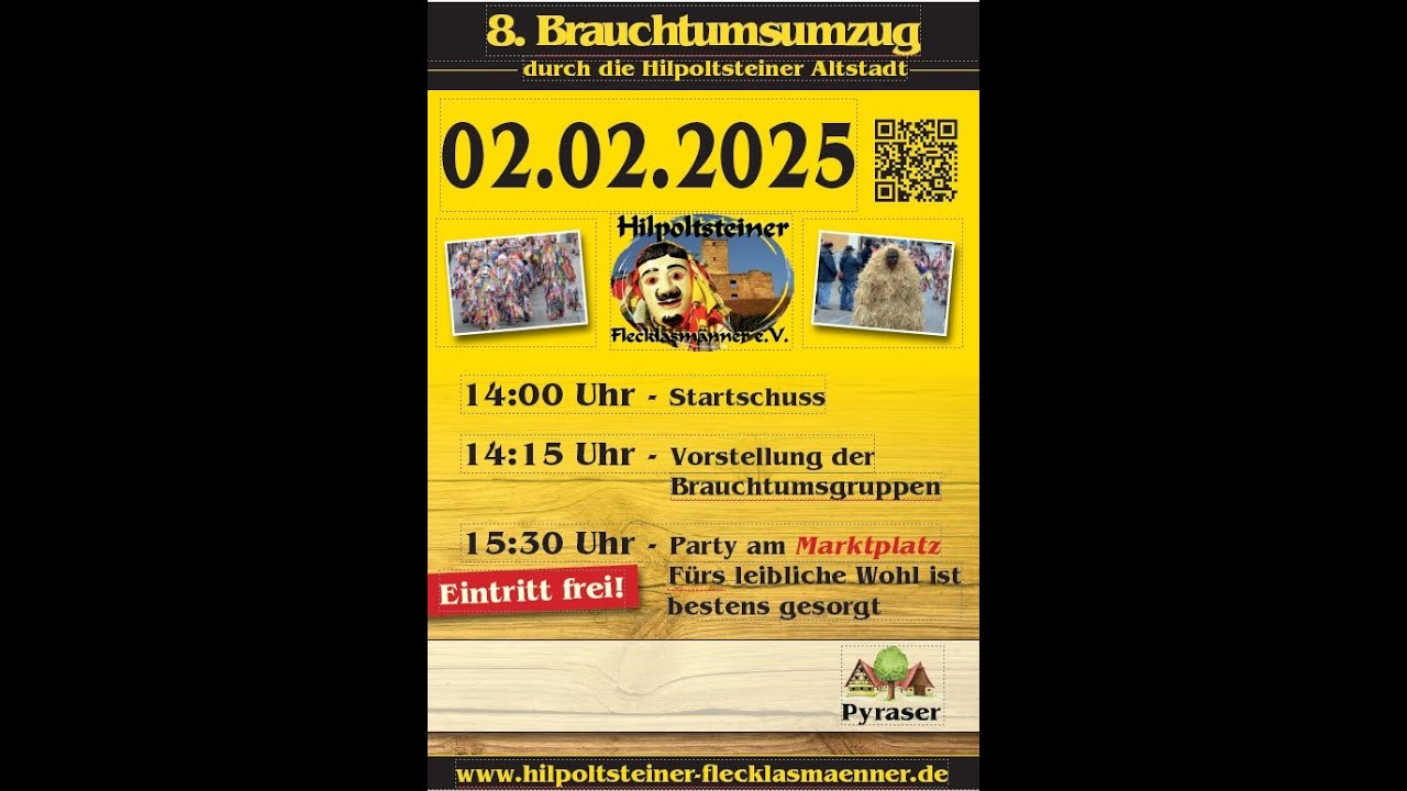 8  Brauchtumsumzug der Hilpoltsteiner Flecklasmänner e  V  am 02  Februar 2025 in Hilpoltstein