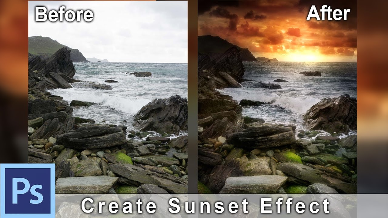 How to Create a Sunset Effect in Photoshop - Example: Irish Sunset | Photoshop Tutorial