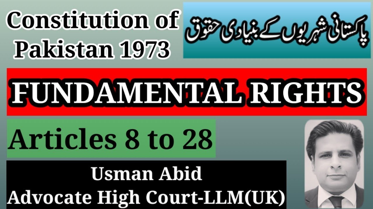 fundamental rights | article 8 to 28 constitution of pakistan 1972 | شہریوں کے بنیادی حقوق