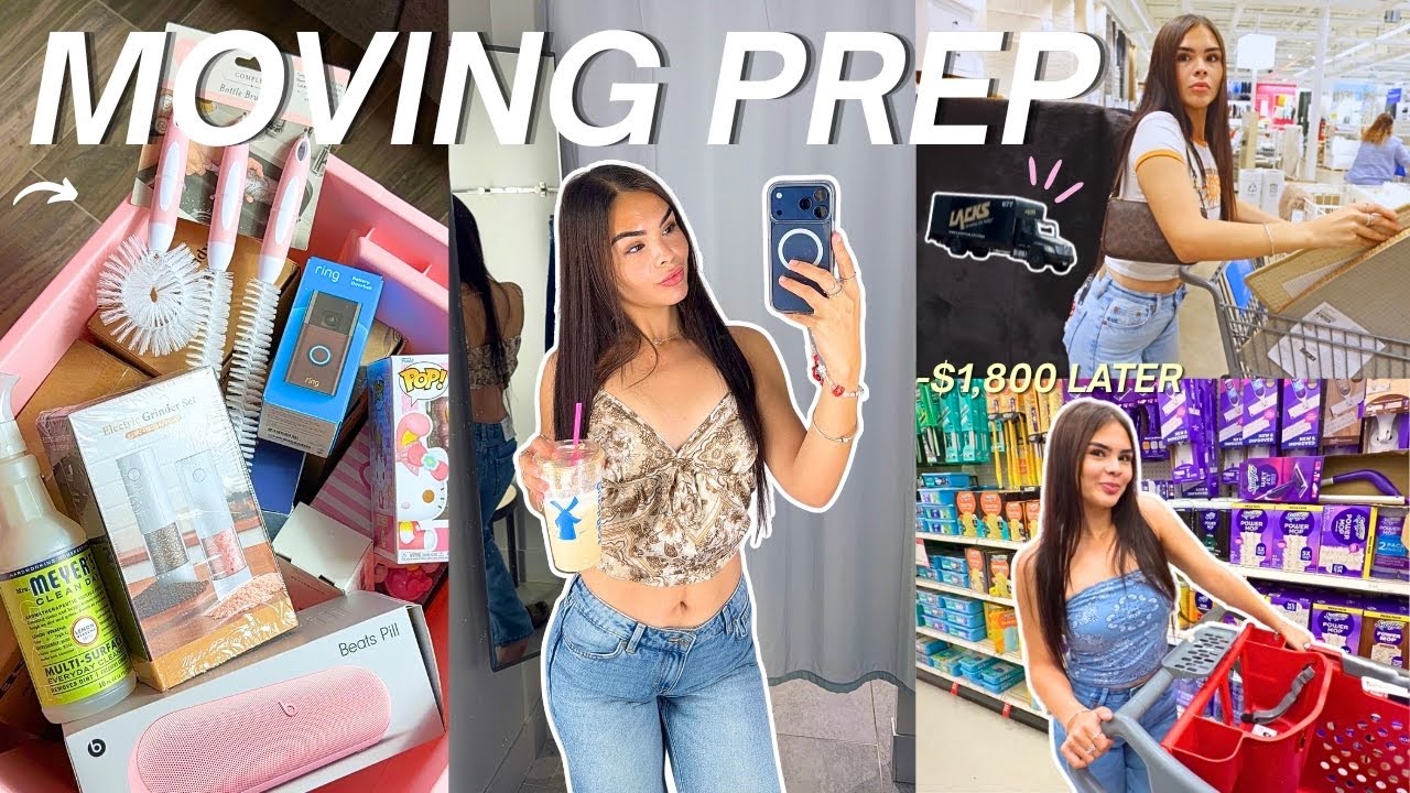 REALISTIC MOVING PREP VLOG! 🚚 furniture shopping, packing up my room & apartment checklist