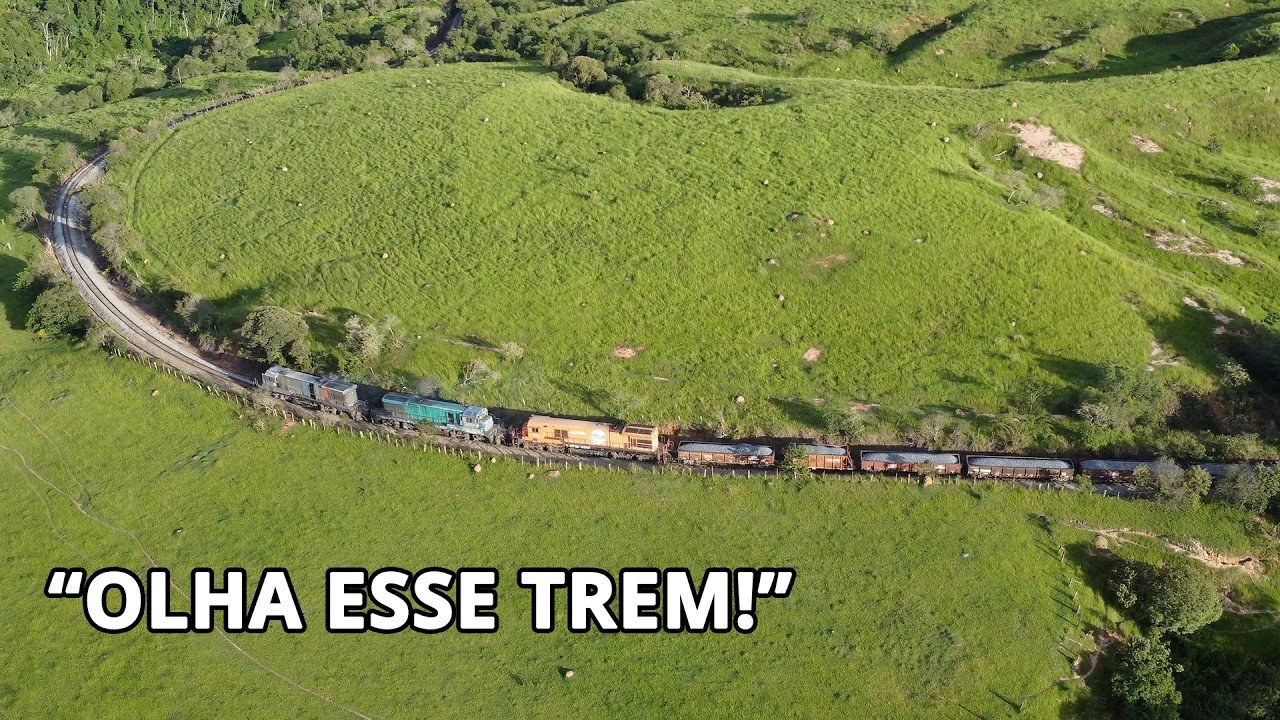 OLHA O TAMANHO DESSE TREM! Contornando a Ferradura de Perdões | Imagens de Drone