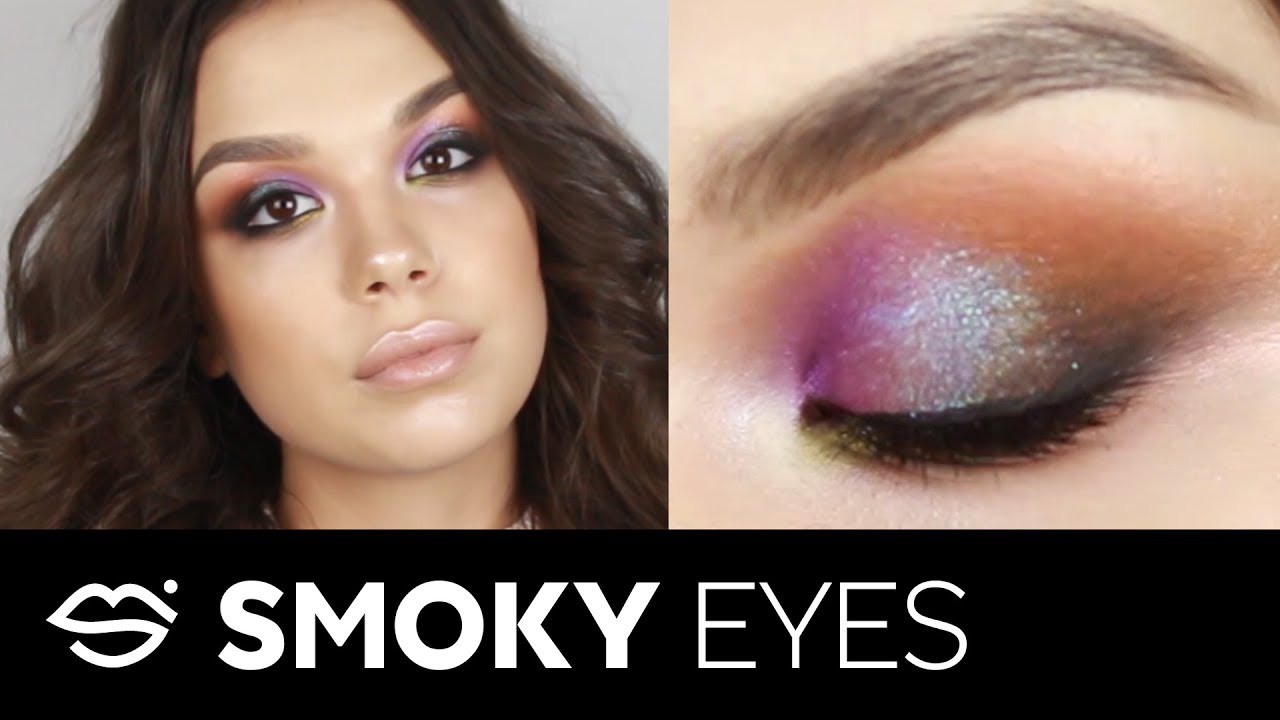 Яркий SMOKY EYES на гелевых текстурах. Модные цвета. SINART
