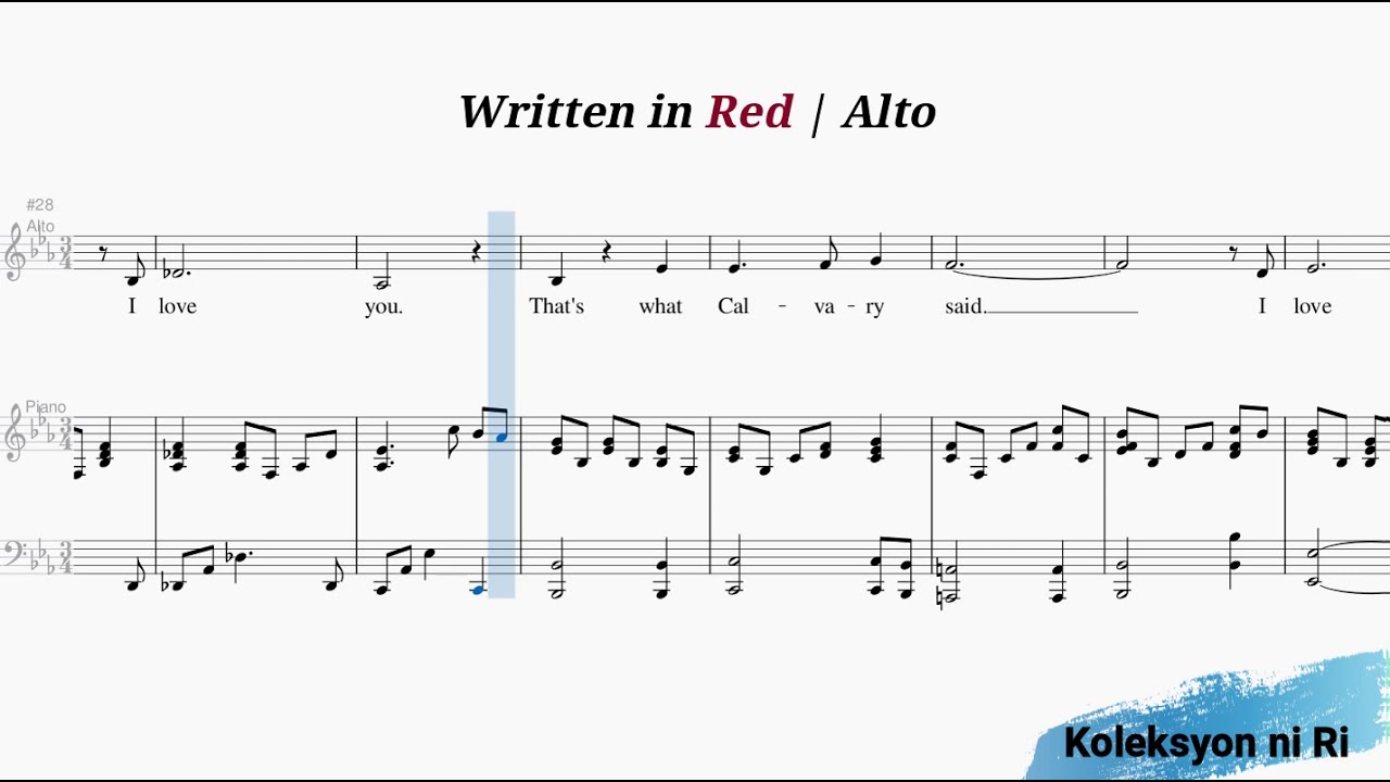 Written in Red | Alto | Piano