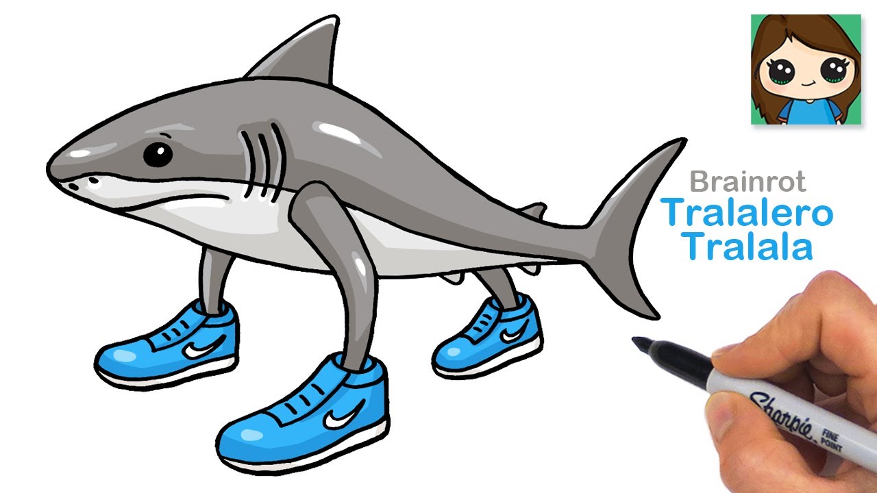 How to Draw Tralalero Tralala Shark 🦈 Italian Brainrot