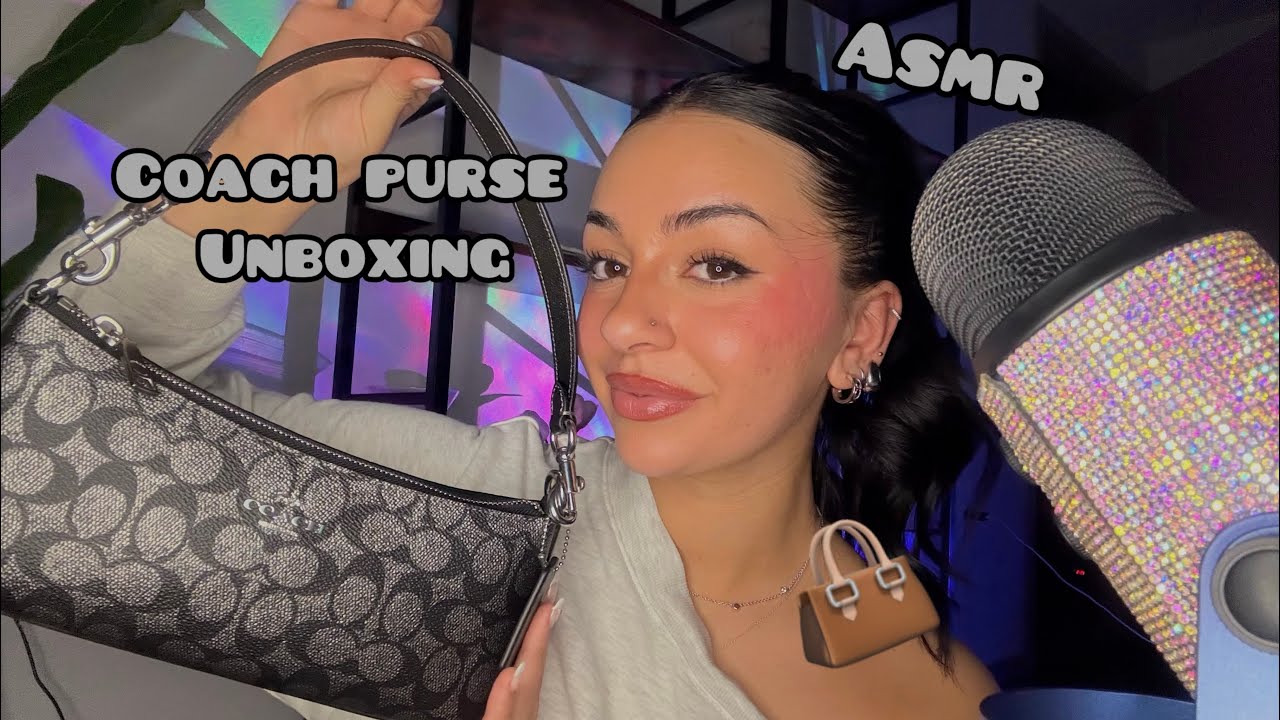 ASMR 👛 Coach Purse Unboxing 💕 tingly cardboard & leather sounds