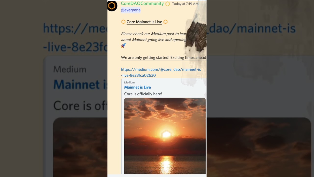 It is a great news for all core miners....................core mainnet is officially live