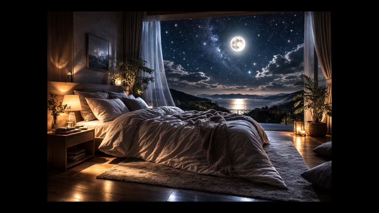 3分で整う｜月明かりと静かな湖｜睡眠前の呼吸リセット | Moonlight Sleep Music | 3 Min Calm Before Bed