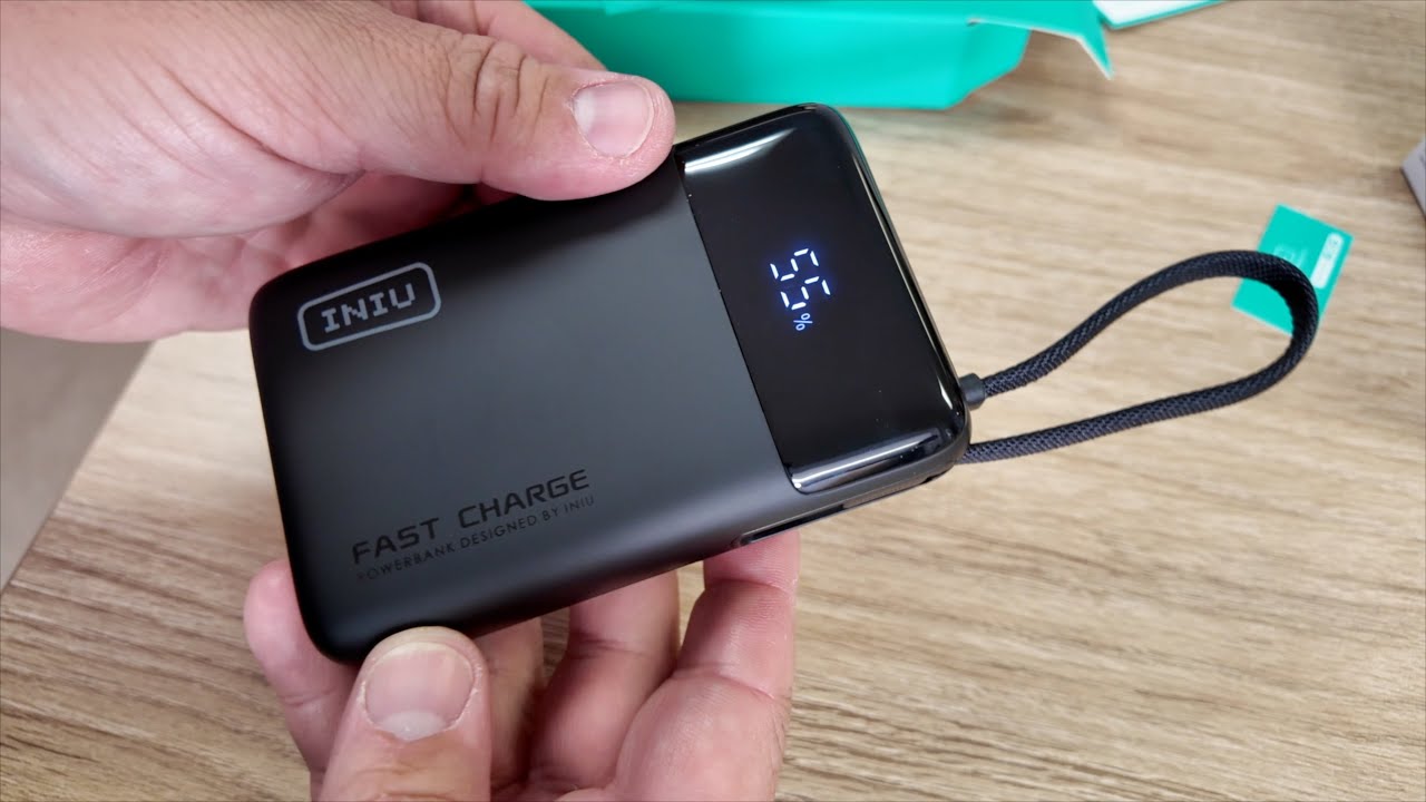 Smallest 20000mAh Travel Phone Charger Power Bank with Build in USB-C Cable, Fast Charging USB C