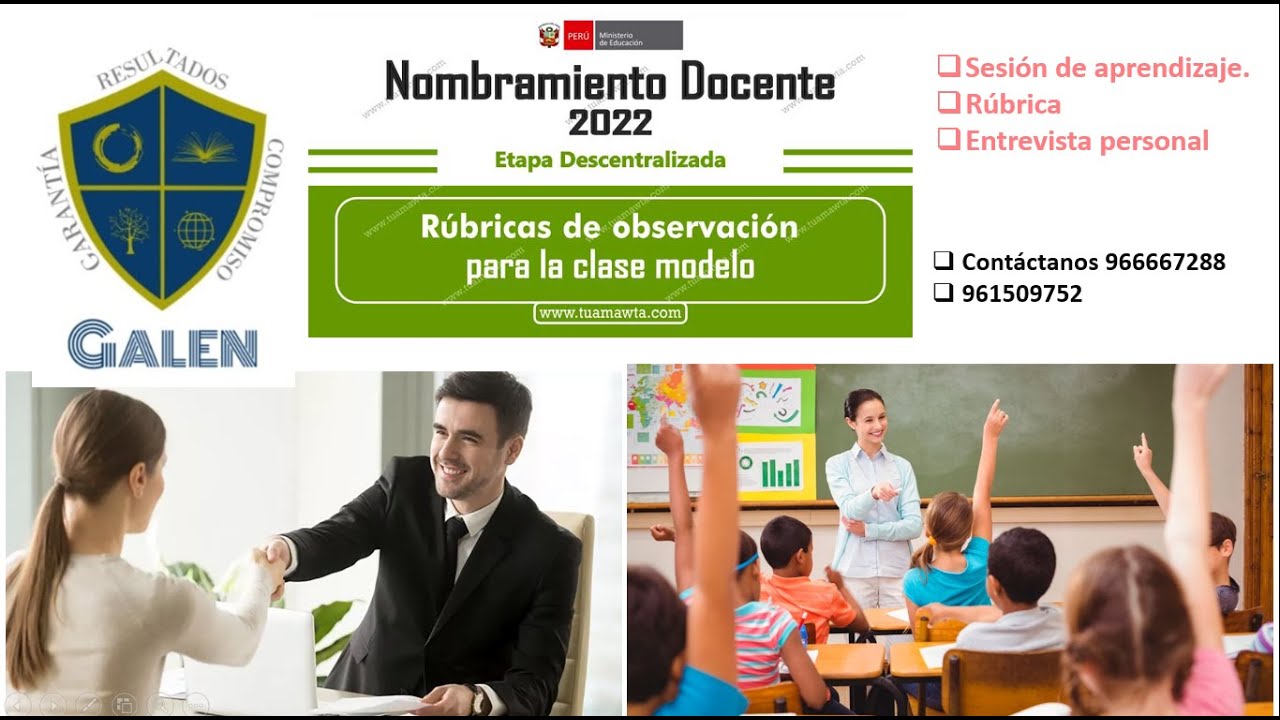 Rúbricas de observación, elaboración de sesión y entrevista personal
