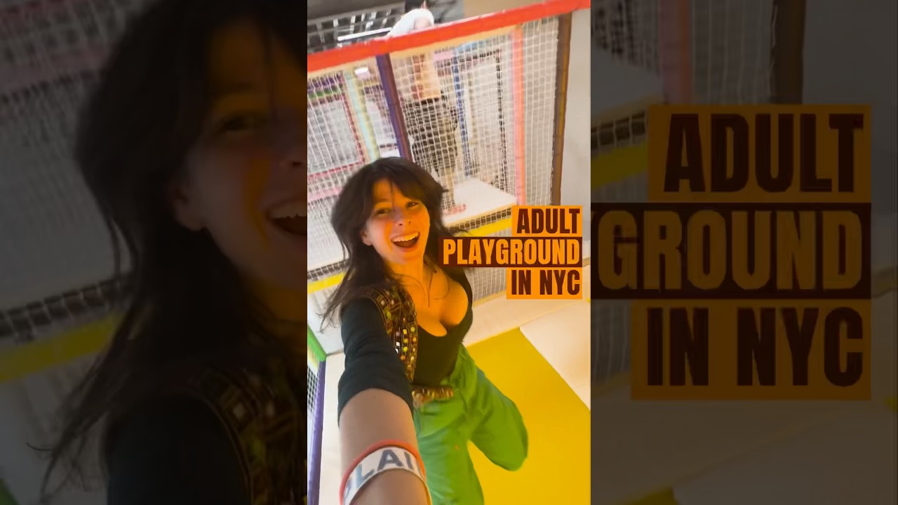 Adult Playground in New York City! 😱😍 #playground #exhibition #nyc #travelvlog