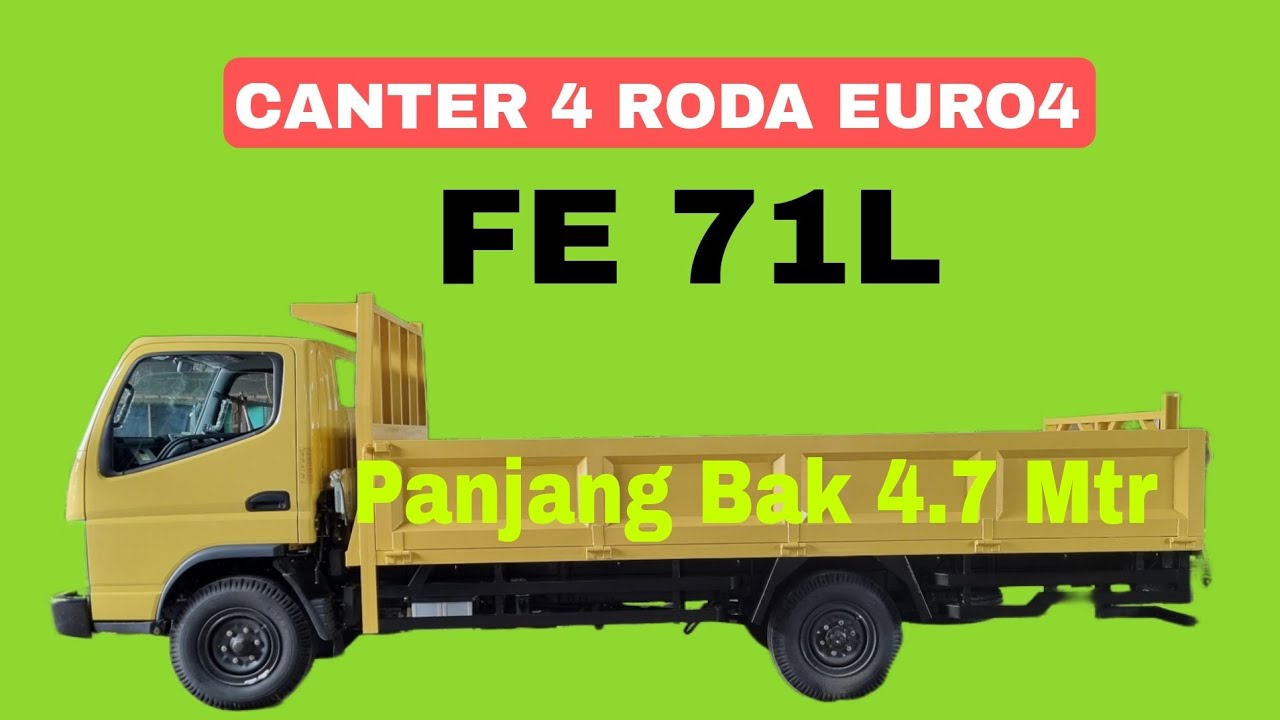 review bak besi engkel panjang 4.7 mtr  diatas chasis mitsubishi fuso canter terbaru euro4