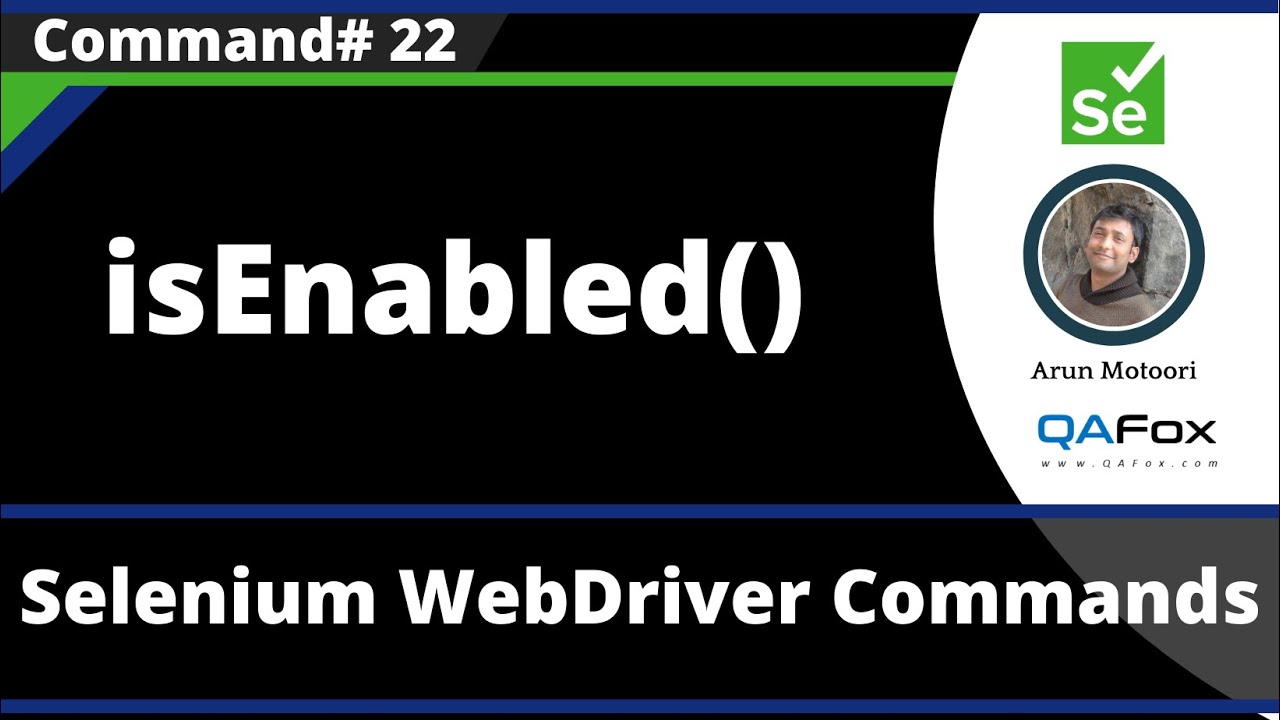 isEnabled() Command - Selenium WebDriver