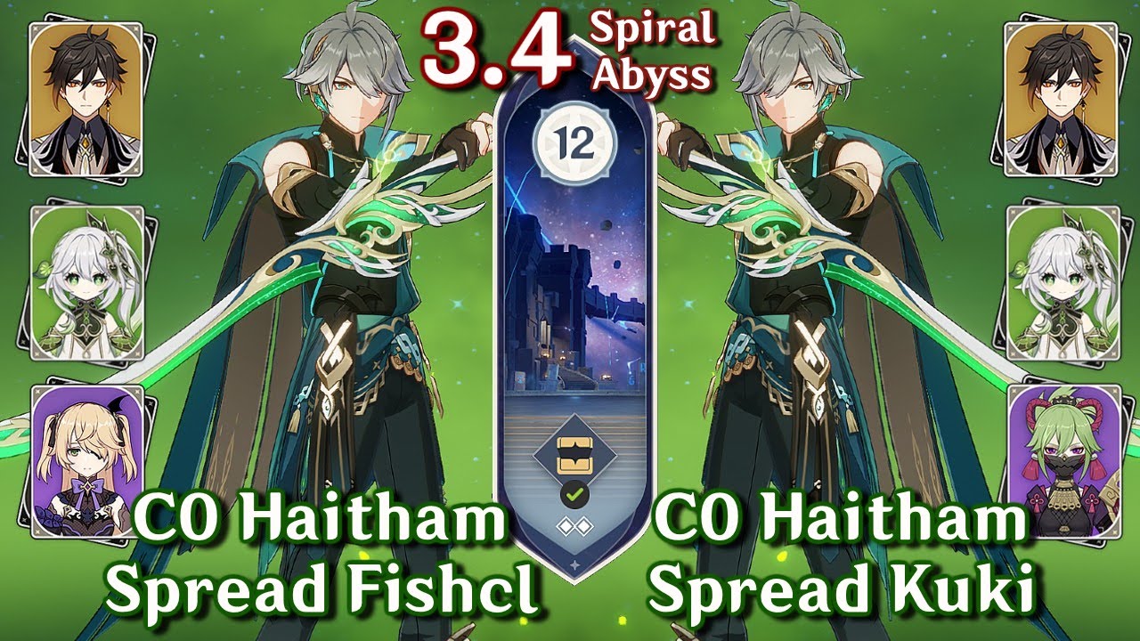 C0 Alhaitham is INSANE! C0 Alhaitham Spread Showcase | Spiral Abyss 3.4 - Floor 12 | Genshin Impact
