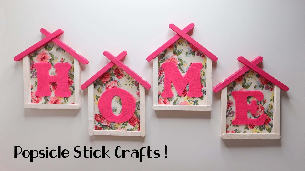 Ide Kreatif Hiasan Dinding Stik Es Krim HOME ! Dekorasi Rumah Shabby Chic