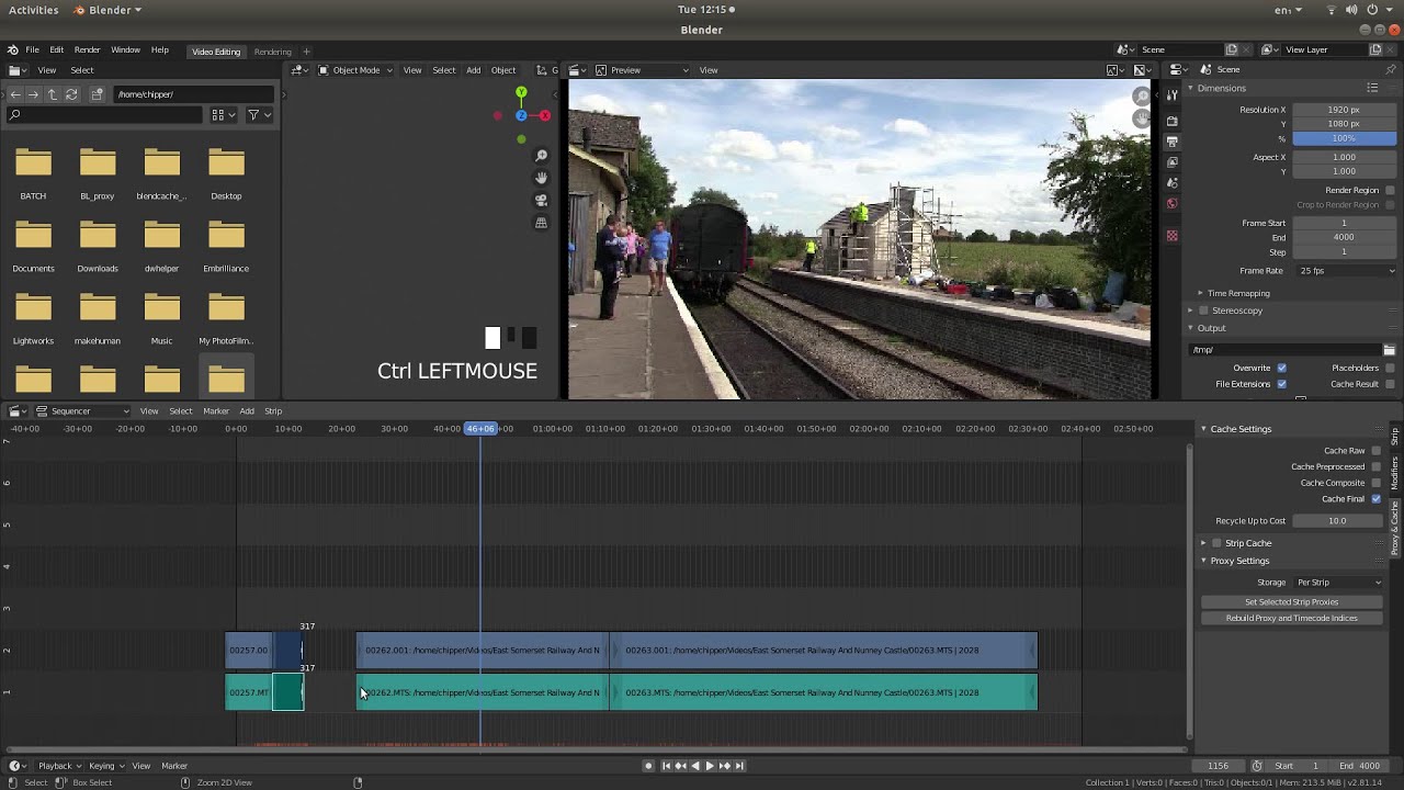 Blender 2.81: How To Edit A Long Sequence Of Video Clips Using Short Cuts And Proxies.