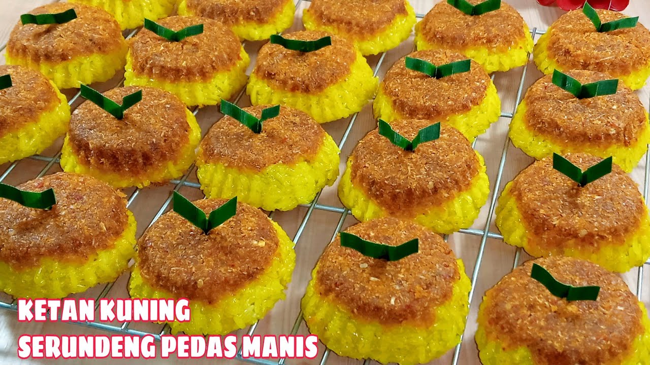 Resep ketan Kuning serundeng Pedas manis