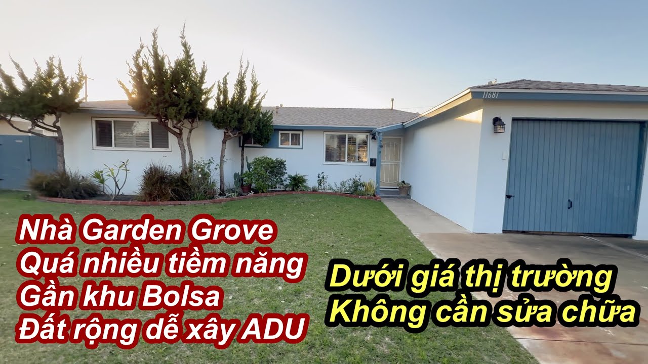Căn nh&agrave; Garden Grove khu tốt đất rộng | Qu&aacute; nhiều tiềm năng để ở hay đầu tư | Gi&aacute; dưới 1 triệu