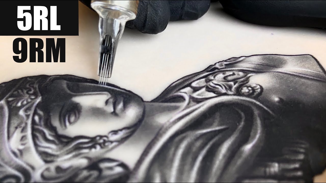 Tatuando estatua passo a passo | 5RL e 9RM  lapso de tempo