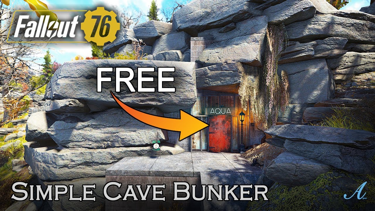 Fallout 76 - Easy Cave Bunker Camp with Free Build Items only! (New Player Friendly)