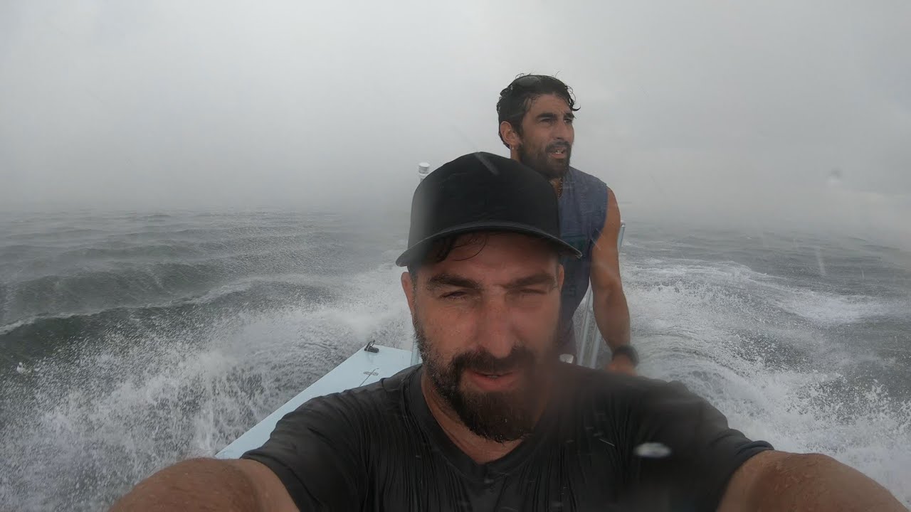 HUGE STORM ON A 16 FOOT SKIFF ! (Speedcraft Micro  sea-trial)