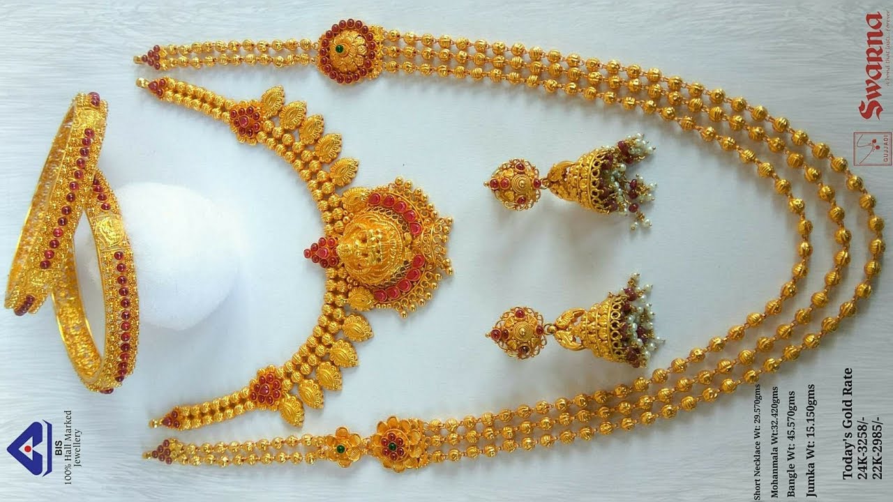 Antique Gold Necklaces Designs with WEIGHT