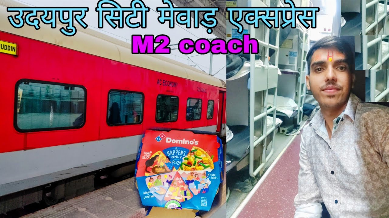 Mewar Express Train journey Udaipur to Kota Domino's pizza Enjoy 😍😋#railways #train #Mewar #beauty