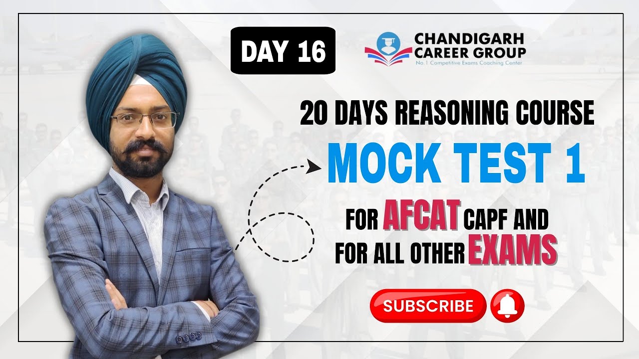 AFCAT Reasoning mock Test 1 || Day 16 || AFCAT reasoning 20 days complete course