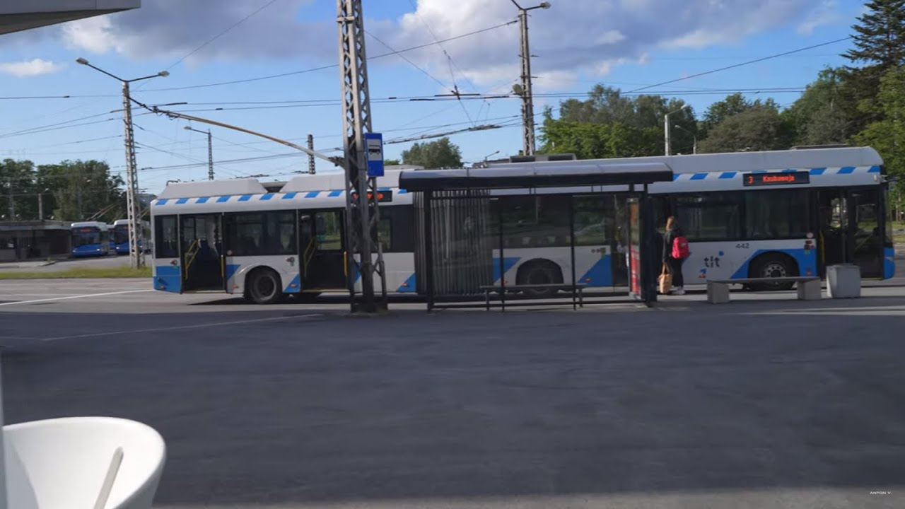 Estonia, Tallinn, trolleybus 3 ride from Mustamäe to Kaubamaja
