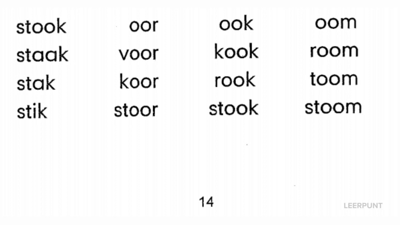 woorden lezen met oo