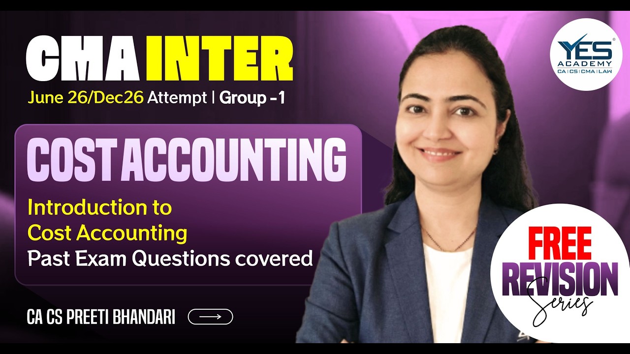CMA Inter June 2026 | Free Live Revision Batch | Cost Accounting 2 | CA CS Preeti Bhandari