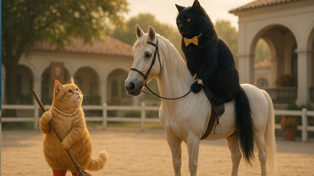 How Ginger Mama Cat Met Papa Cat &mdash; A Love Story at the Horse Club 🐴❤️