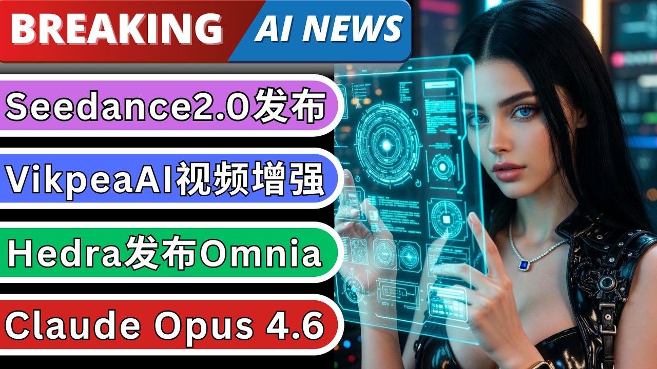 Ai新闻：即梦Seedance2.0模型发布，Vikpea新功能，Hedra全新数字人模型，Claude Opus 4.6模型发布