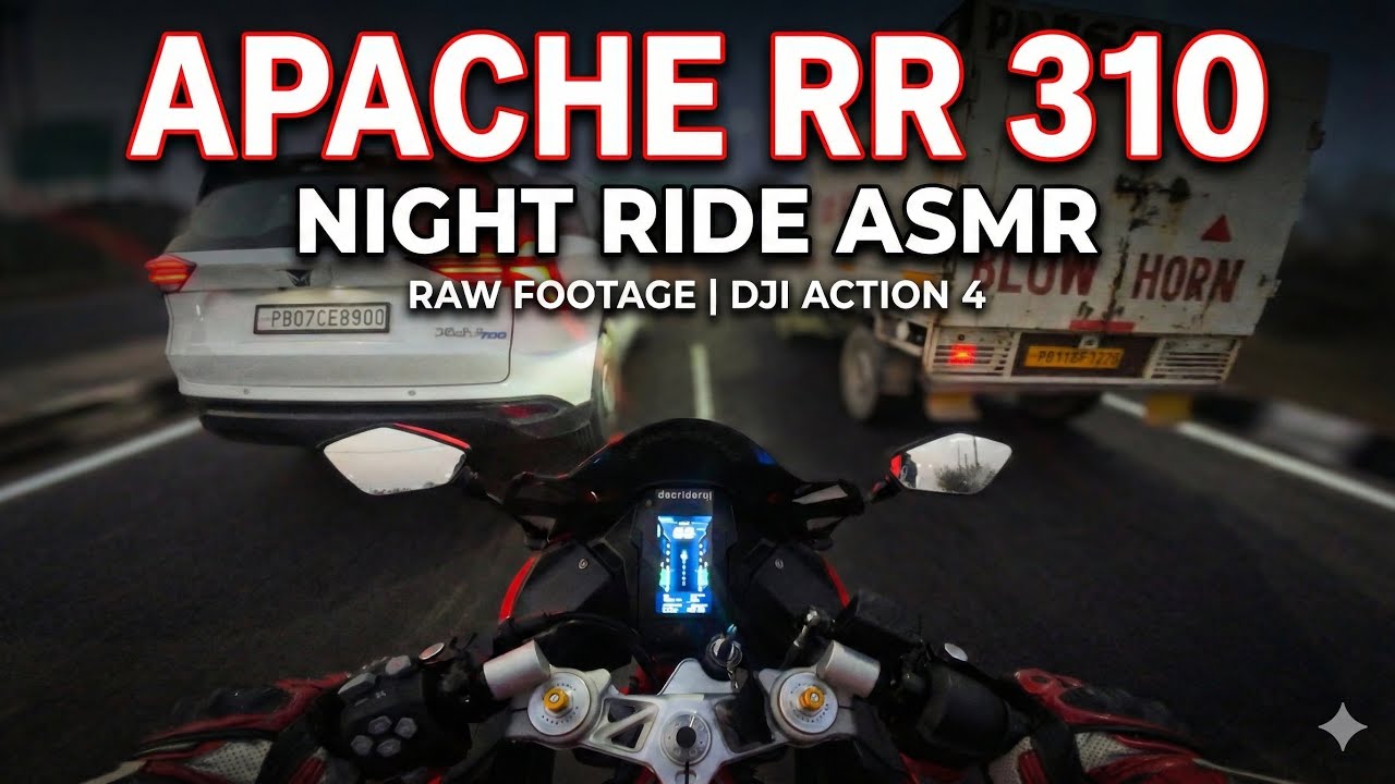 TVS Apache RR 310 Low Light Ride | DJI Action 4 Raw Footage